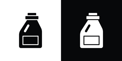 liquid detergent icon collection. Black and white filled vector illustration.