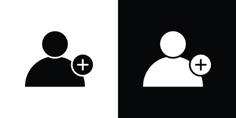 Follower icon collection. Black and white filled vector illustration.