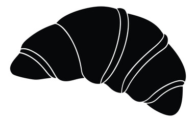 Bold Croissant Silhouette, Croissant png