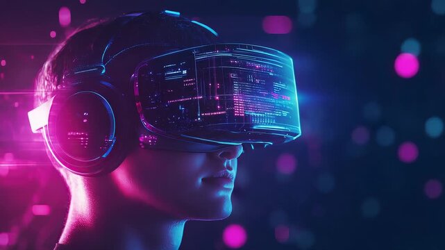 Young people wearing virtual reality headset enjoying futuristic digital technology concept
 - Powered by Adobe