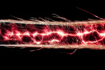 Intricate Red Energy Fiber Structure