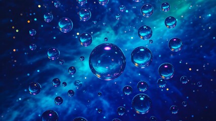 Multiple floating bubbles in space with abstract cosmic background