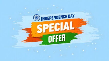 Vector illustration for special day of India. Independence Day offer banner.  