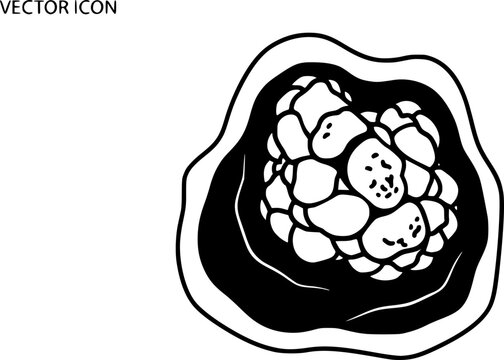 Coprolite fossil dinosaur dung outline vector
