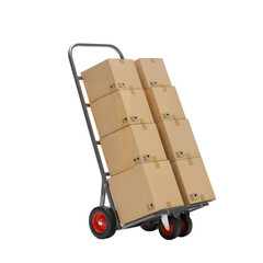 Hand Truck with Cardboard Boxes &ndash; Efficient and Organized Transport
