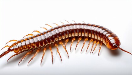 Fototapeta premium centipede close up on white background
