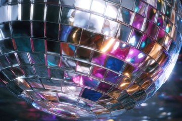 Reflective Disco Ball: A Vibrant Geometric Design