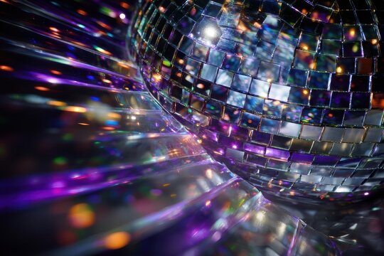 Disco Ball, Colorful Lights and Reflective Patterns