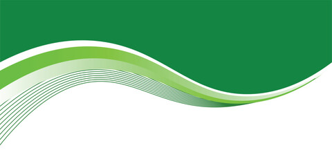 Abstract White and Green wave wide background banner. vector ilustration.