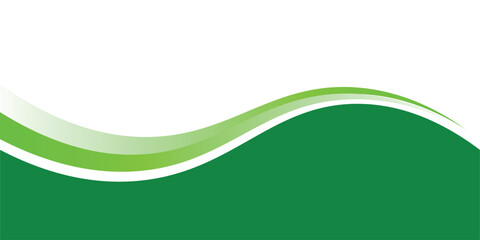 Abstract White and Green wave wide background banner. vector ilustration.
