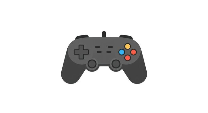 Modern Game Controller Illustration with Colorful Buttons on White Background