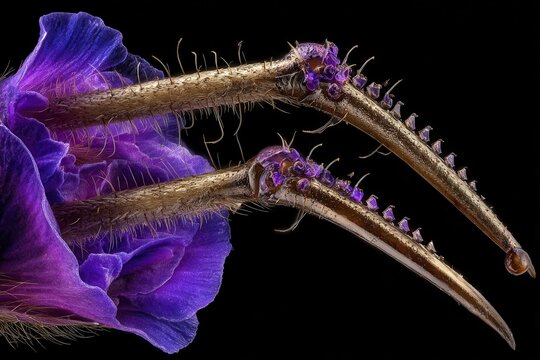 Intricate Insect Detail on a Purple Flower