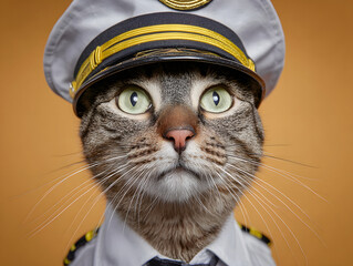 Cat pilot / navy man -  cats with jobs