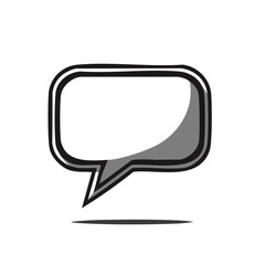Naklejka premium Hand drawn comic speech bubble icon. Black and white doodle style chat box for dialogue, message, or quote.