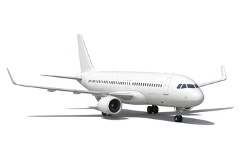 Obraz premium White generic passenger airplane is taxiing on transparent background