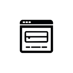 Minimalist web browser window icon displaying an input field and generic content lines for data entry