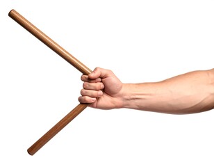 Wooden Training Sticks Held by Hand