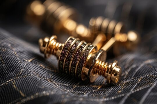 Exquisite Gold Cufflinks with Gemstones