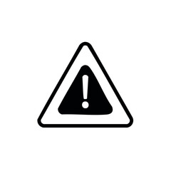 Warning Sign Icon with Exclamation Mark for Road Safety Hazard Prevention