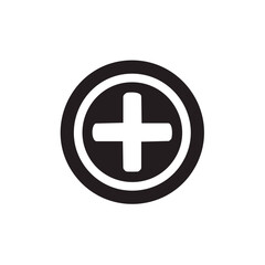 Obraz premium Medical Plus Sign in Circle, Health Care Symbol, Add Icon, Cross Symbol, Addition Sign