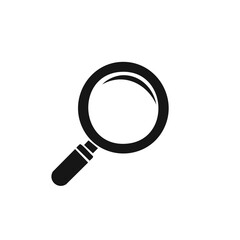 Simple Black and White Magnifying Glass Icon Symbol for Search and Discovery
