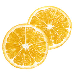 Citrus fruit slices isolated on a transparent background