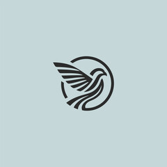 Falcon logo in smooth and minimalist line art style.