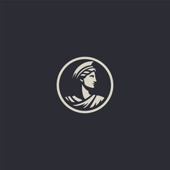 Athena logo in strong and elegant silhouette style.