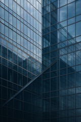 Obraz premium Intersecting Glass Facade Abstract Realistic Architecture 
