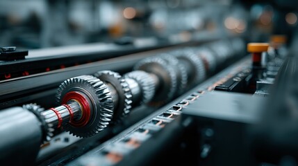 Precision Engineered Gears in a Modern Industrial Setting Showcase Metallic Components