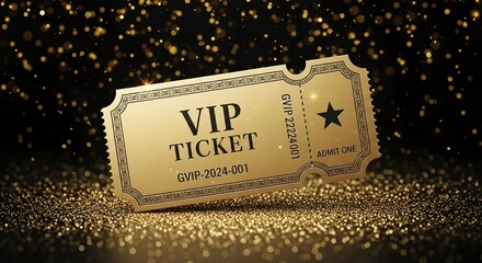 Exclusive VIP ticket for a glamorous event, showcasing luxury and excitement at a dazzling occasion