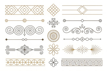 Assortment Geometric And Ornamental Line