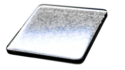 Realistic Square 3D Glass Render: Transparent Glass Effect with Frosted Texture