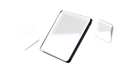 Realistic Squares 3D Glass Render: Transparent Glass Effect with Frosted Texture