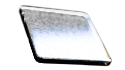Realistic Square 3D Glass Render: Transparent Glass Effect with Frosted Texture