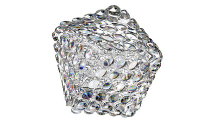 Realistic Cube 3D Glass Render: Transparent Glass Effect with Frosted Texture