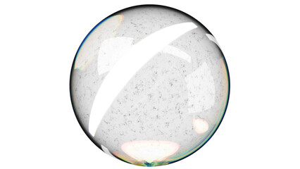 Realistic Sphere 3D Glass Render: Transparent Glass Effect with Frosted Texture