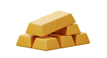 Stacked Gold Bars, Geometric Arrangement, Vivid Yellow