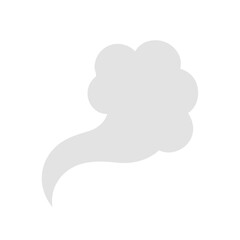 Stylized Smoke Cloud Rising with a Trailing Stream on Clean Background