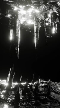 high quality vertical 3D digital art render: shadowrealm cavern [maw of souls]