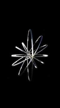 high quality vertical 3D digital art render: silver rings [ancient gyro relic]