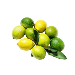 Bunch of vibrant limes and lemons