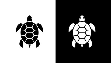 Obraz premium A serene sea turtle rests peacefully on a monochrome background, symbolizing tranquility and slow living.