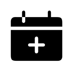 Obraz premium Calendar add solid icon vector illustration
