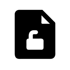 Obraz premium Document lock solid icon vector illustration