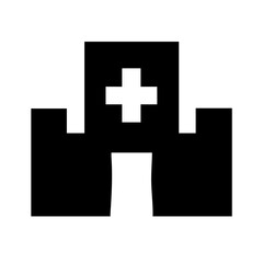 Obraz premium Hospital alt solid icon vector illustration