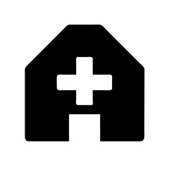 Fototapeta premium Hospital solid icon vector illustration