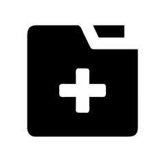Obraz premium Medical file solid icon vector illustration