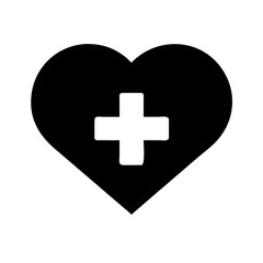 Obraz premium Medical heart solid icon vector illustration