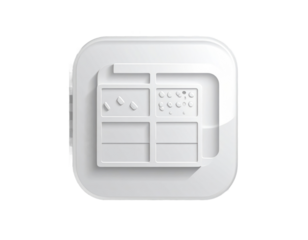 White Abstract Schematic Design with Geometric Compartments and Soft Shadow on Transparent Background